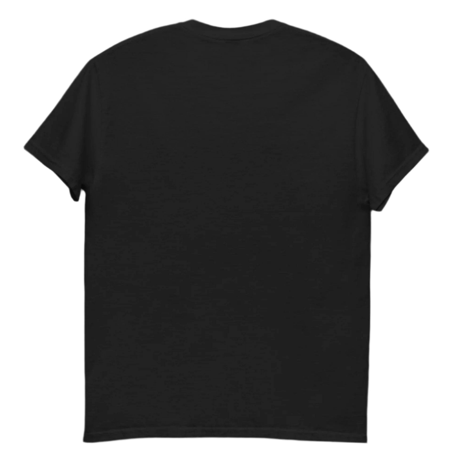 Plain black t-shirt on a black background