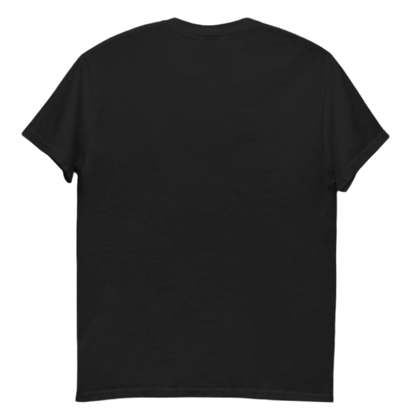 Plain black t-shirt on a black background